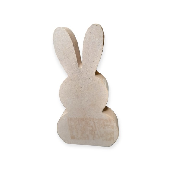 Easter Floral Wooden Bunny with Strawstring Bow - Picture 5 of 5